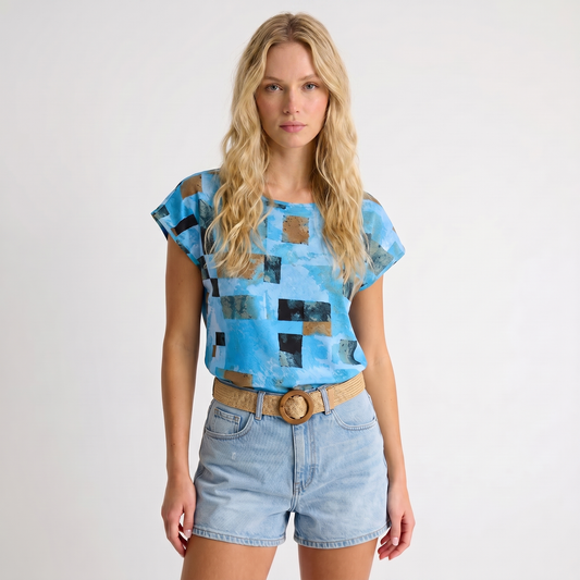 Carla | Elegantes T-Shirt mit Abstrakt-Muster
