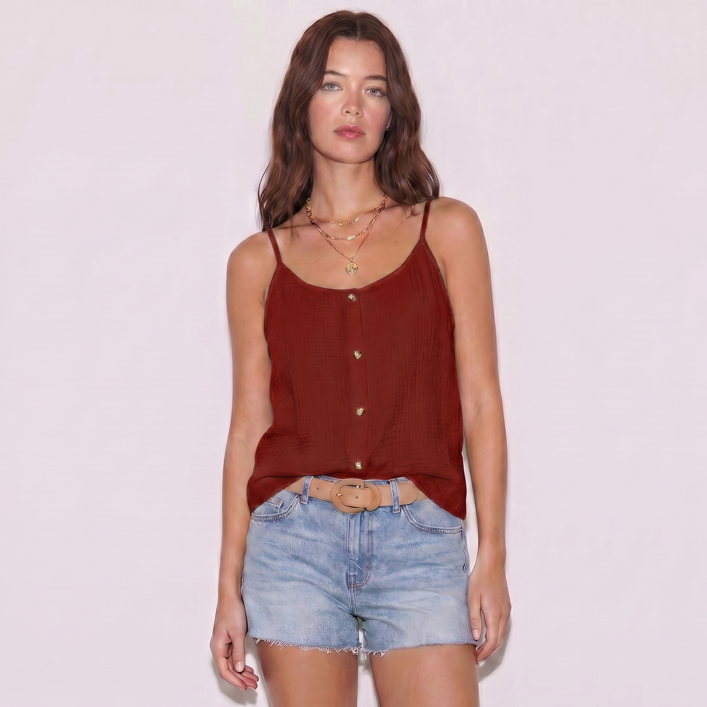 Elena | Elegantes Sommertop mit Knopfleiste