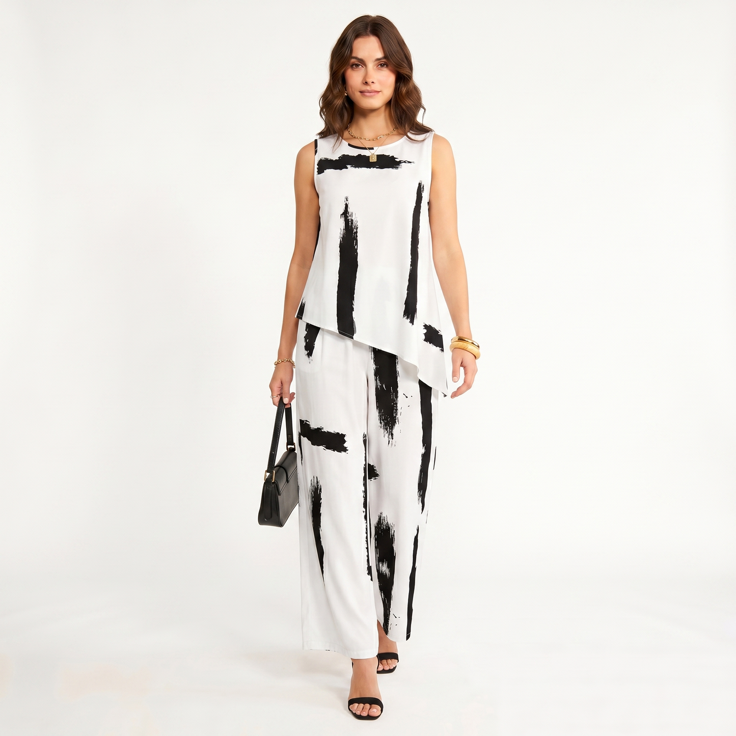 Sienna | Elegantes zweiteiliges Set mit Abstrakt-Print