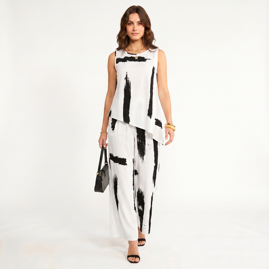 Sienna | Elegantes zweiteiliges Set mit Abstrakt-Print