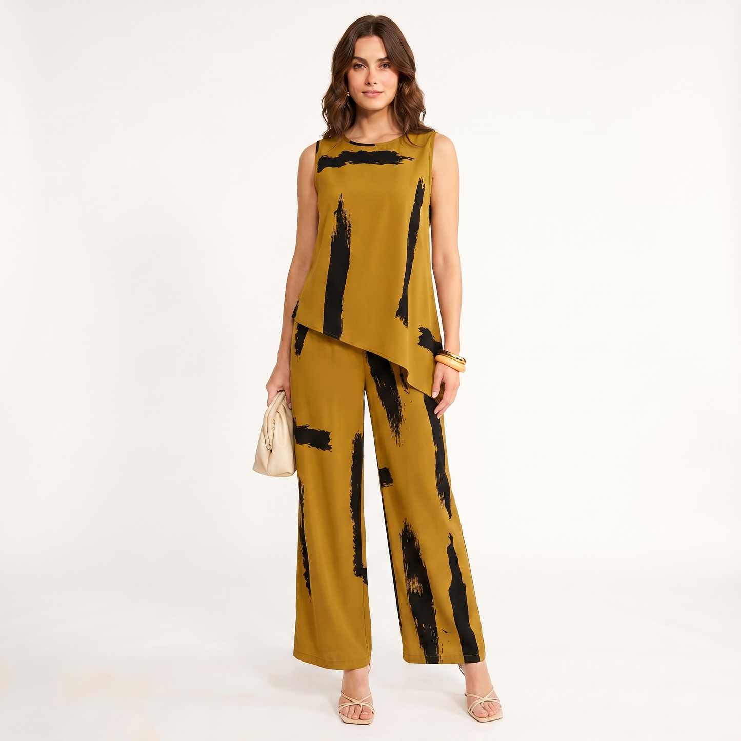 Sienna | Elegantes zweiteiliges Set mit Abstrakt-Print