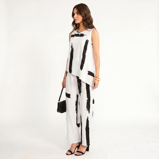 Sienna | Elegantes zweiteiliges Set mit Abstrakt-Print