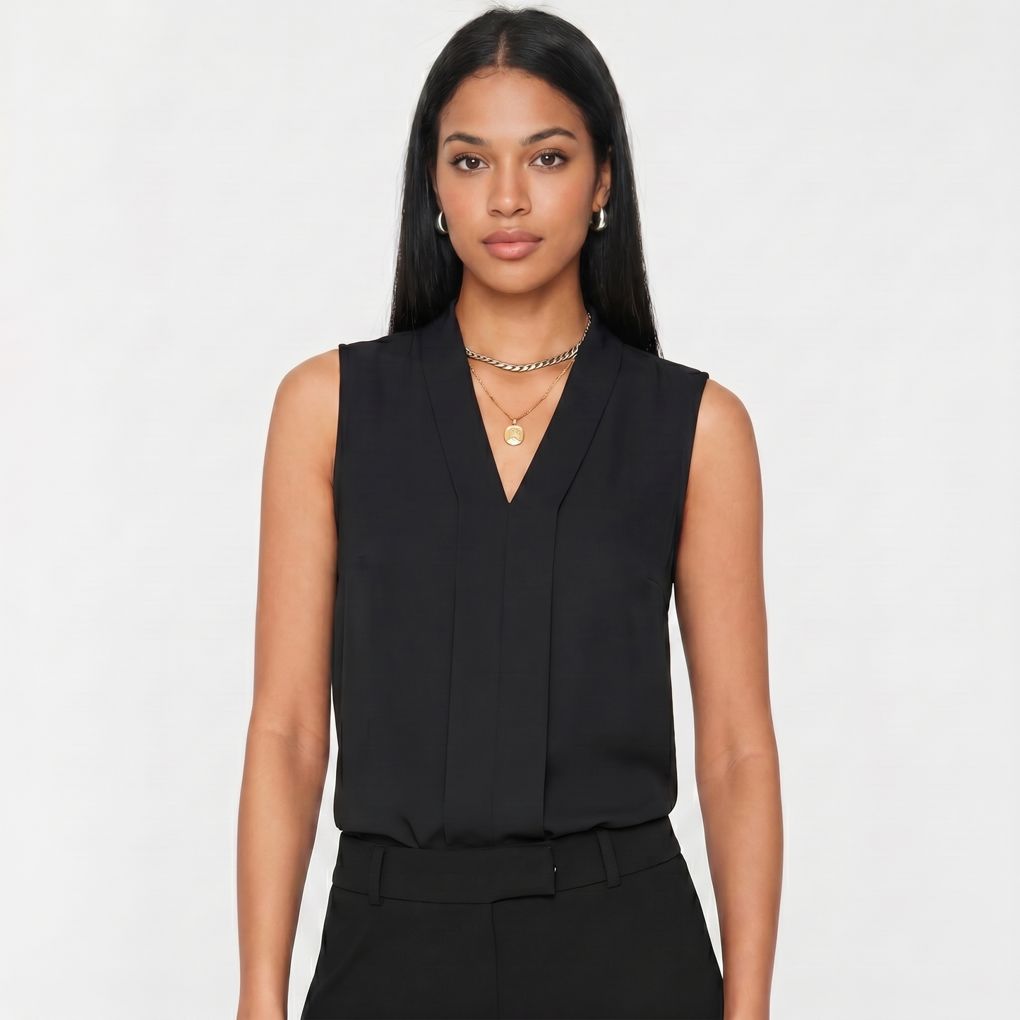Sophia | Elegante ärmellose Bluse mit V-Ausschnitt