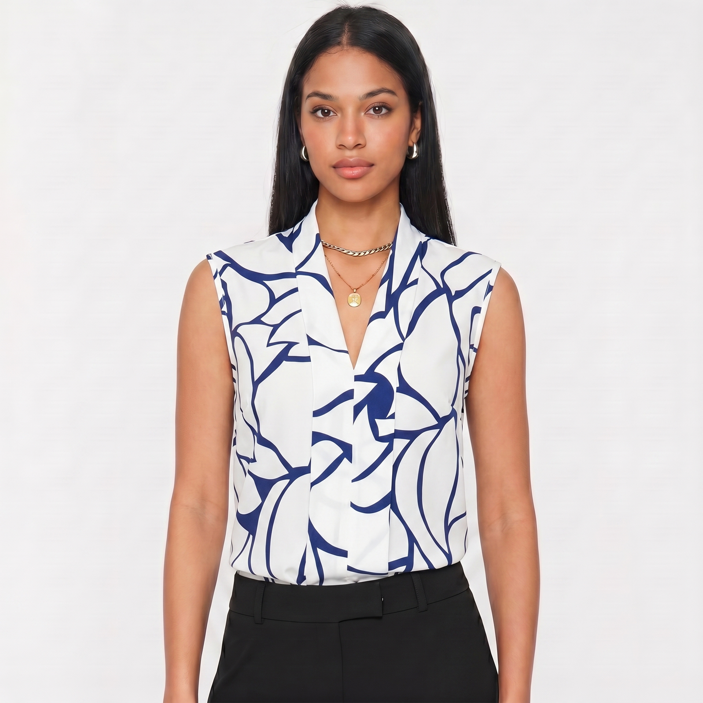 Sophia | Elegante ärmellose Bluse mit V-Ausschnitt