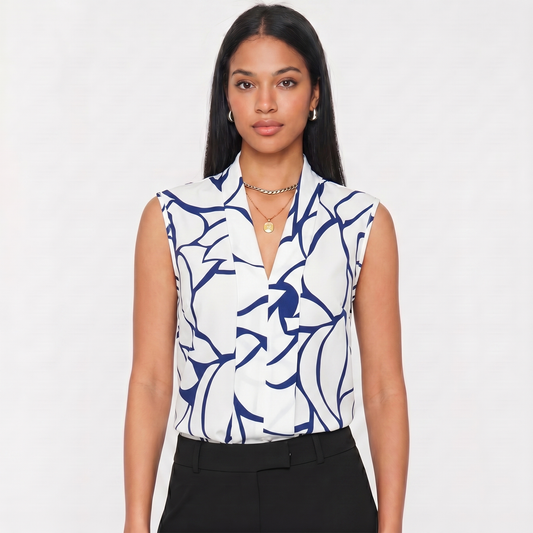 Sophia | Elegante ärmellose Bluse mit V-Ausschnitt
