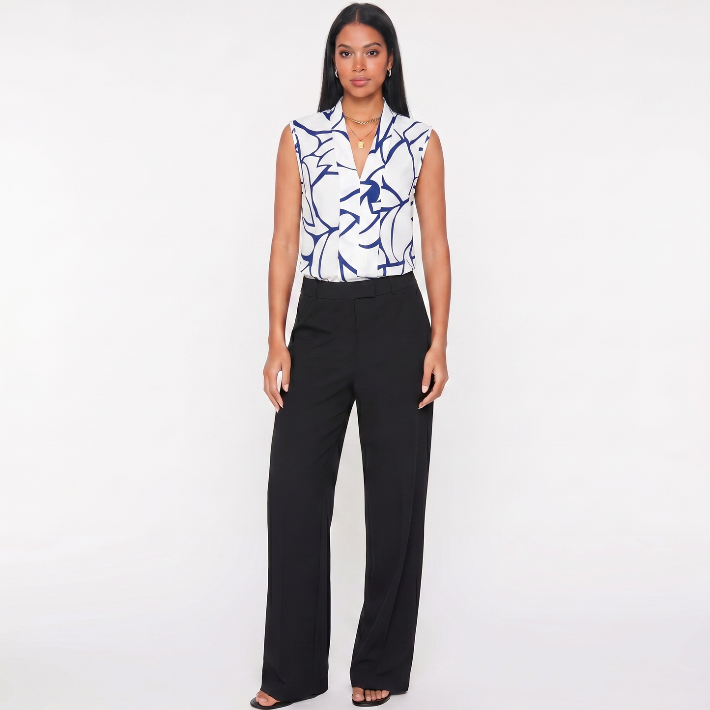 Sophia | Elegante ärmellose Bluse mit V-Ausschnitt