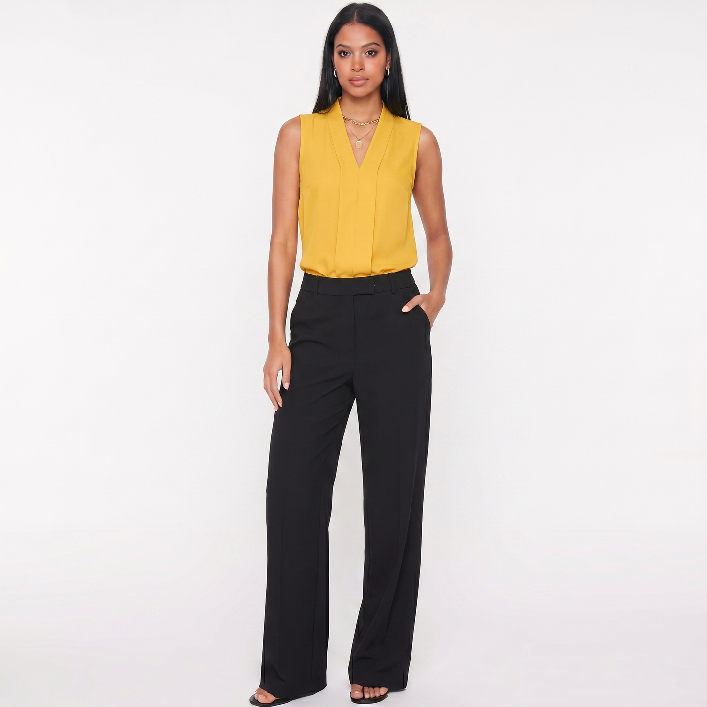 Sophia | Elegante ärmellose Bluse mit V-Ausschnitt