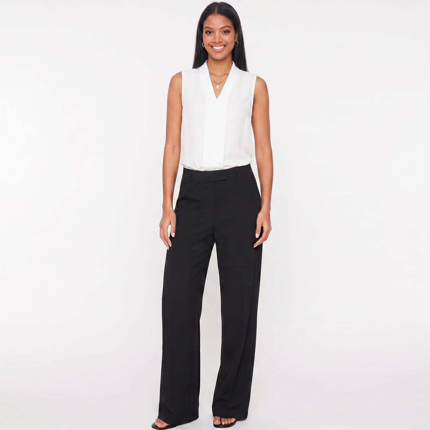 Sophia | Elegante ärmellose Bluse mit V-Ausschnitt