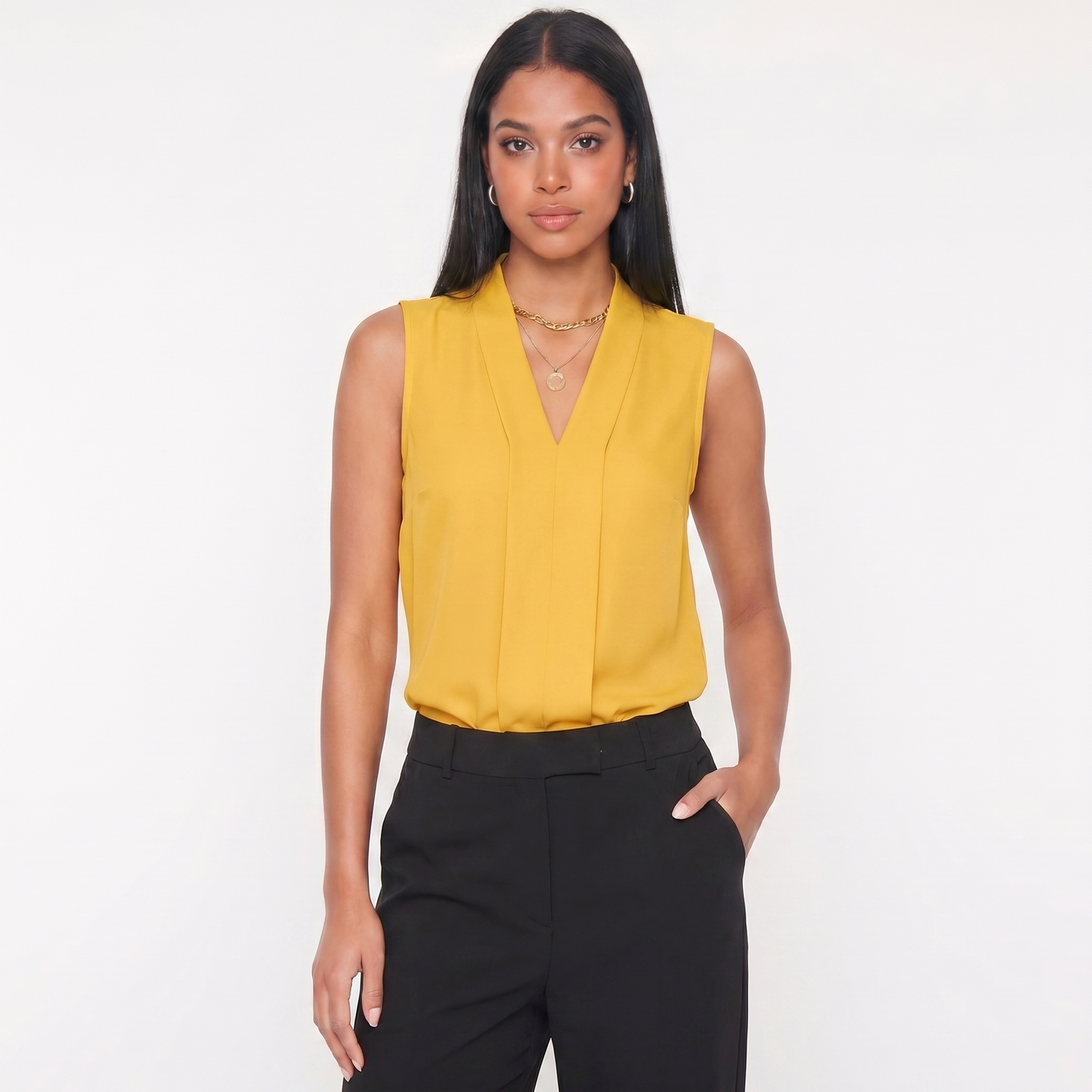 Sophia | Elegante ärmellose Bluse mit V-Ausschnitt