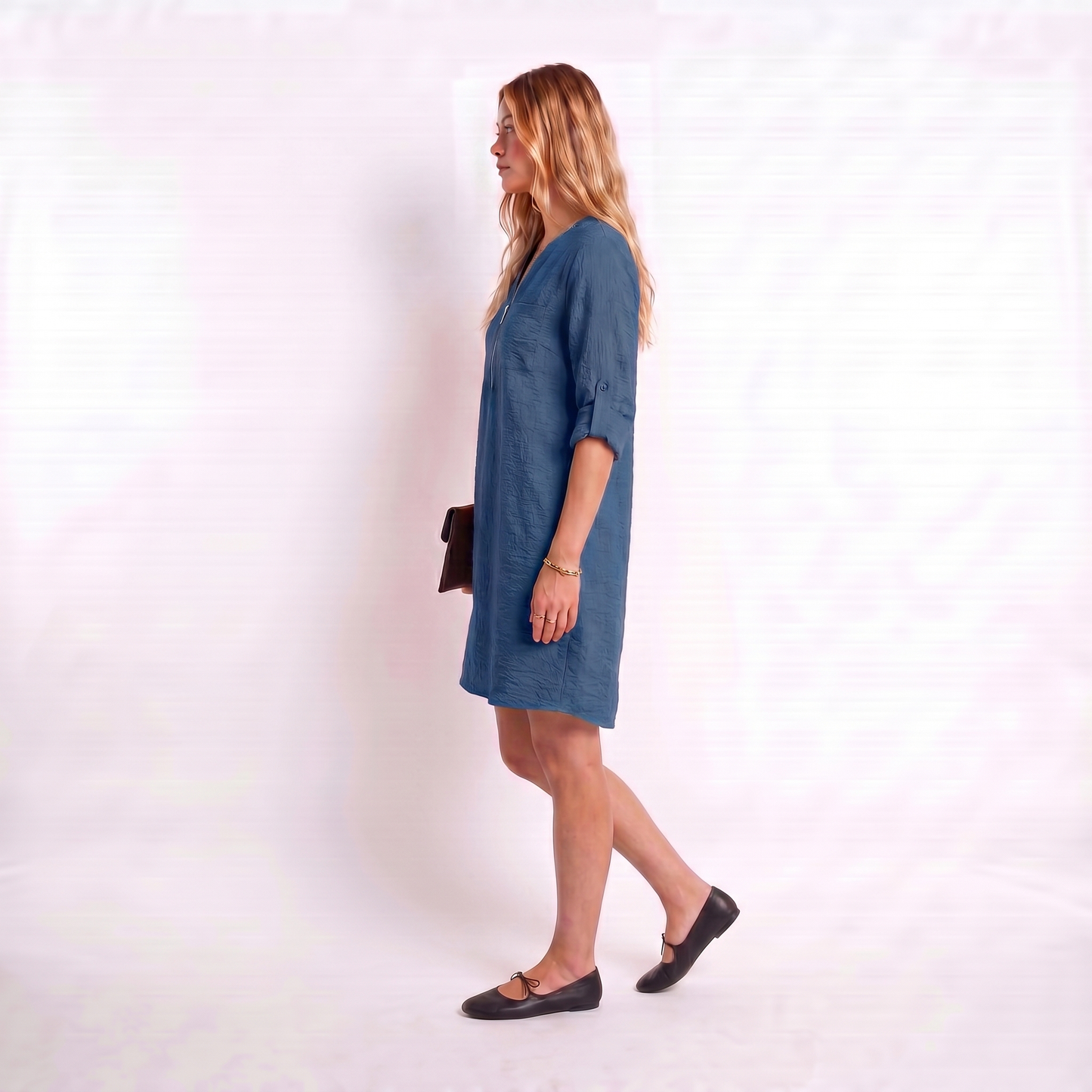 Malia | Texturiertes Sommerkleid mit Reißverschluss