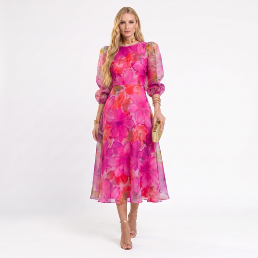Talia | Geblümtes Meshkleid