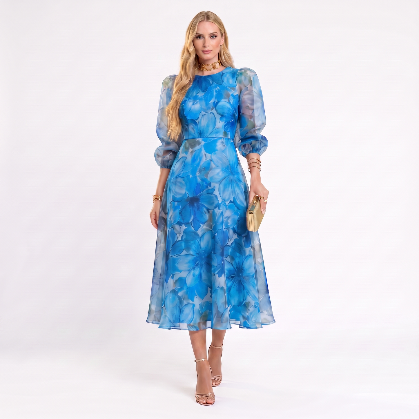 Talia | Geblümtes Meshkleid