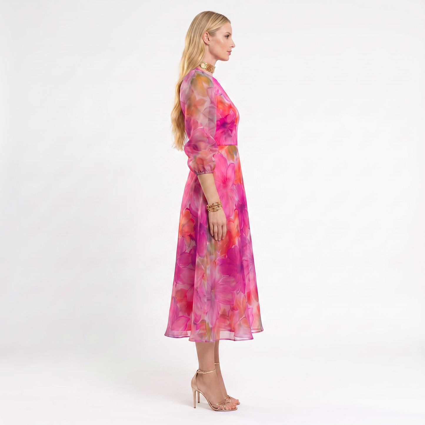 Talia | Geblümtes Meshkleid