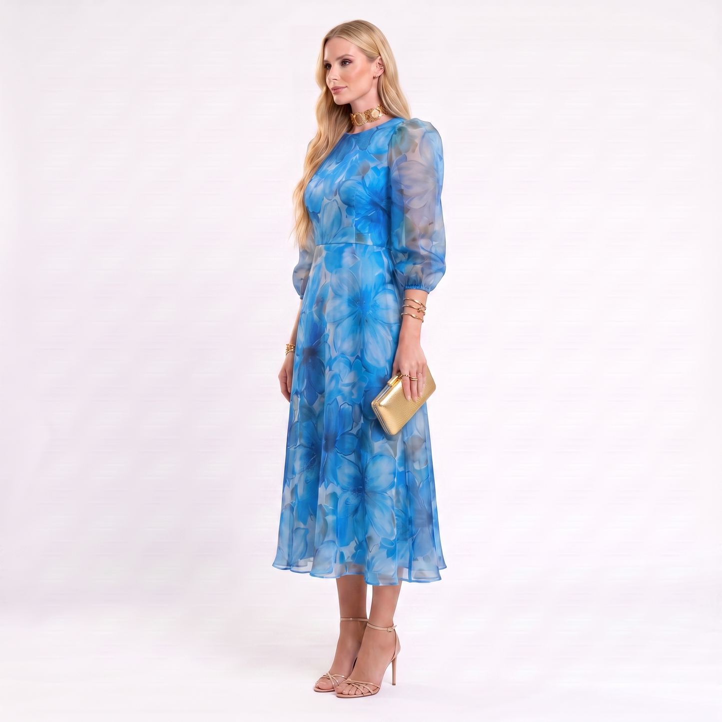 Talia | Geblümtes Meshkleid