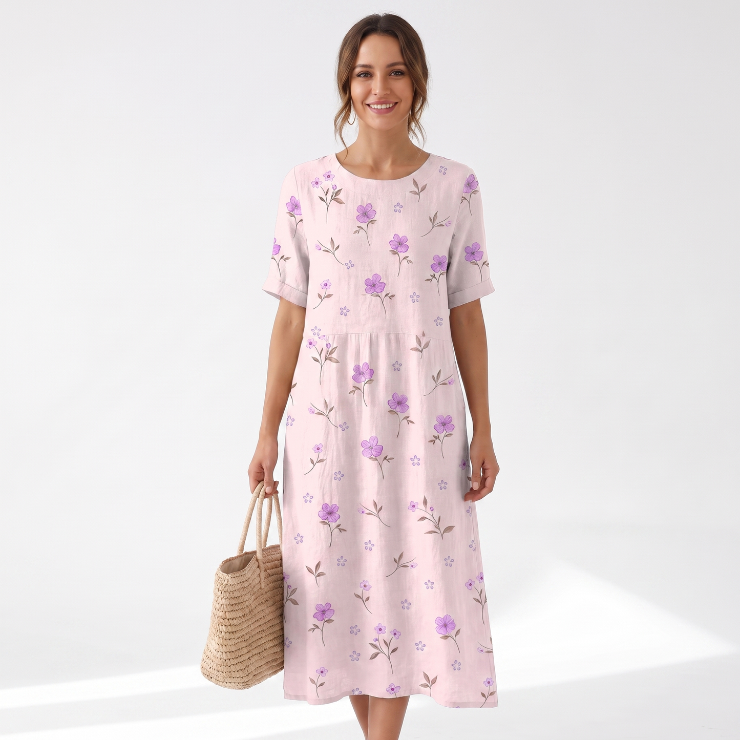 Freya | Ärmelloses bedrucktes Maxikleid