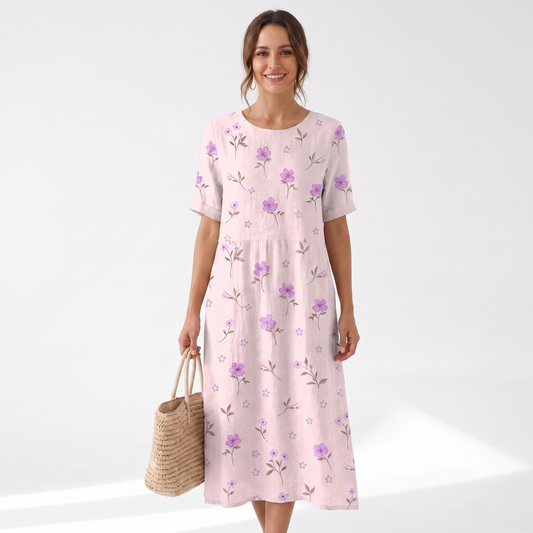 Freya | Ärmelloses bedrucktes Maxikleid
