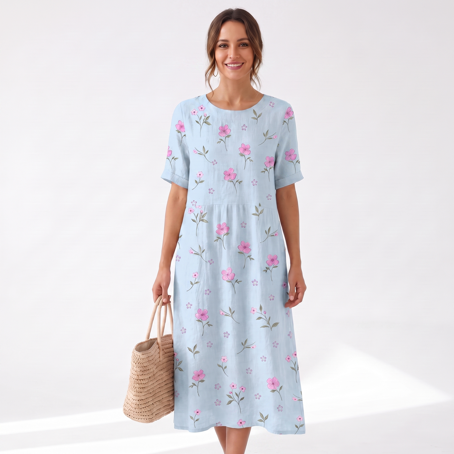 Freya | Ärmelloses bedrucktes Maxikleid